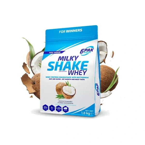 6PAK Milky Shake Whey 700g białko WPC o smaku kokosowym