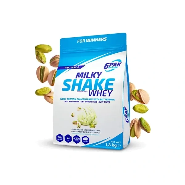 6PAK Milky Shake Whey 700g białko WPC o smaku lodów pistacjowych