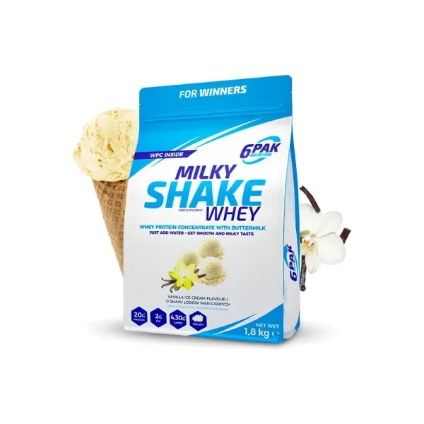 6PAK Milky Shake Whey 700g białko WPC o smaku lodów waniliowych