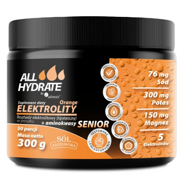 ALLHydrate by Aliness Elektrolity Senior Orange 300 g 50 porcji
