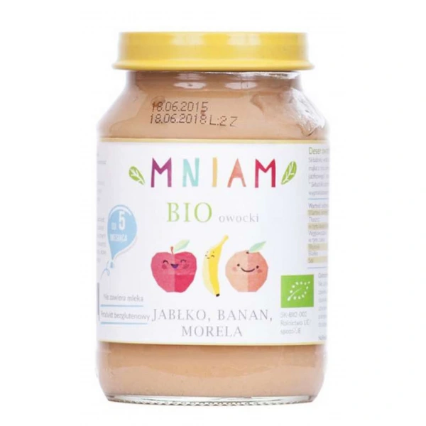 AM-AM Deser jabłko-banan-morela od 5 miesiąca BIO 190 g MNIAM