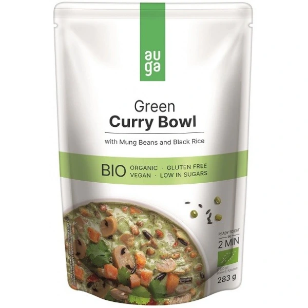 AUGA Danie zielone curry z fasolą mung i czarnym ryżem BEZGL. BIO 283 g