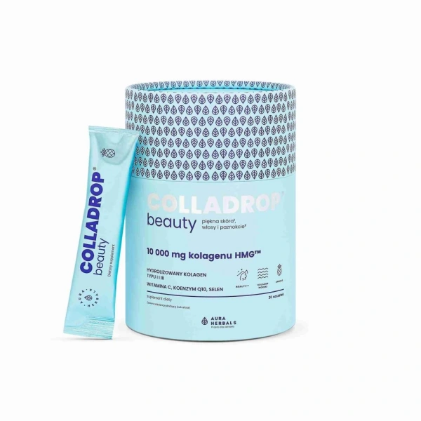 Aura Herbals Colladrop Beauty kolagen HMG 10000 mg Ananas saszetki 30 sztuk