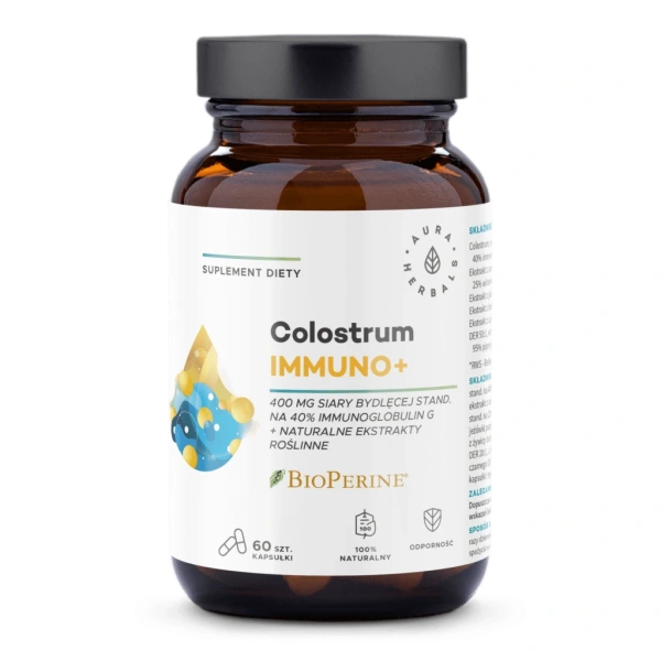 Aura Herbals Colostrum Immuno + BioPerine 60 kapsułek