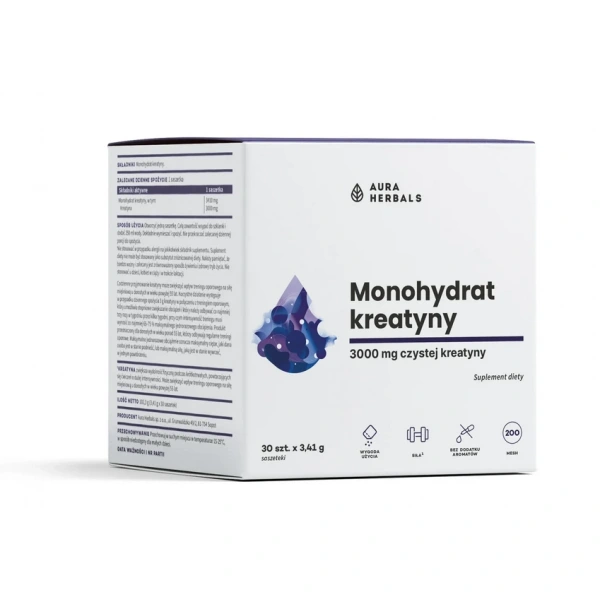 AURA HERBALS Creatine Monohydrate - Kreatyna monohydrat (30 szt.)