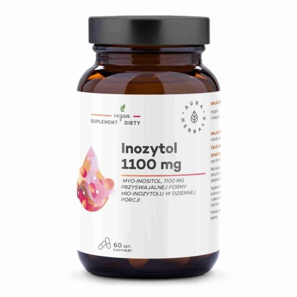 Aura Herbals Inozytol 1100 mg  Myo-Inositol 60 kapsułek