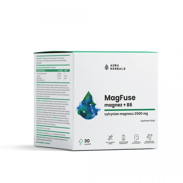 AURA HERBALS MagFuse: magnez + B6, saszetki 30 szt.