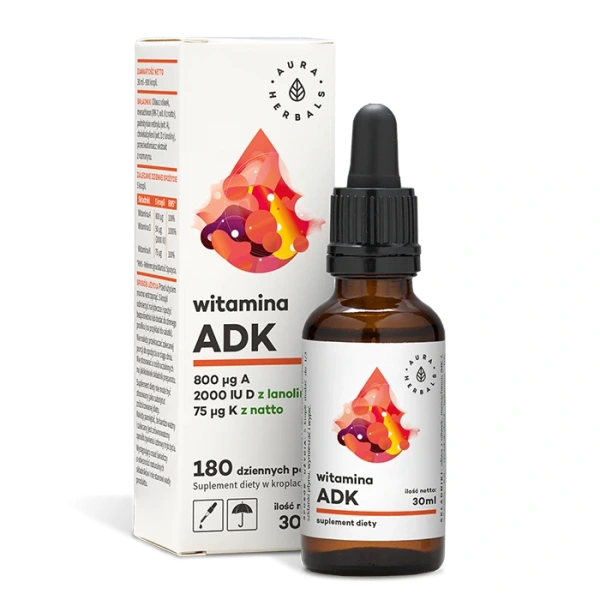 Aura Herbals Witamina A + D3 2000IU + K2mk7 30 ml