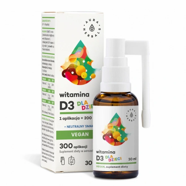 Aura Herbals Witamina D3 Vegan dla dzieci 30ml