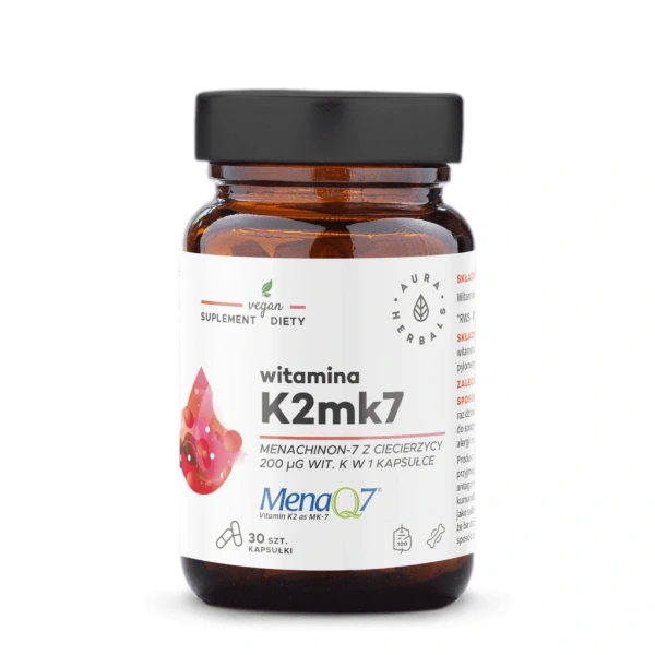 Aura Herbals Witamina K2MK7 MenaQ7® 200 μg 30 kapsułek