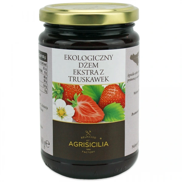 Agrisicilia dżem ekstra z truskawek bio 360 g