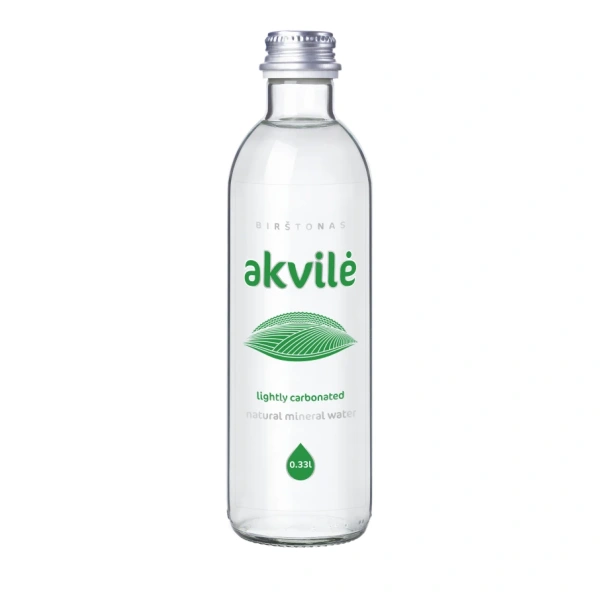 Akvile naturalna woda mineralna lekko gazowana 330 ml (szkło)