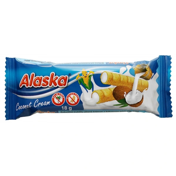 Alaska Rurki Kukurydziane Z Kremem O Smaku Kokosowym Bezglutenowe 18 g