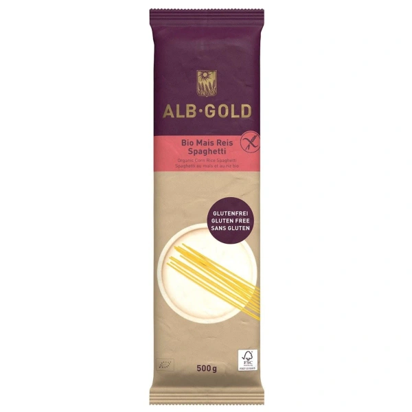 Alb Gold Makaron (Kukurydziano-Ryżowy) Spaghetti Bezglutenowy BIO 500 g