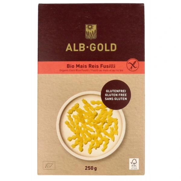 Alb Gold Makaron (Kukurydziano-Ryżowy) Świderki Bezglutenowy BIO 250 g