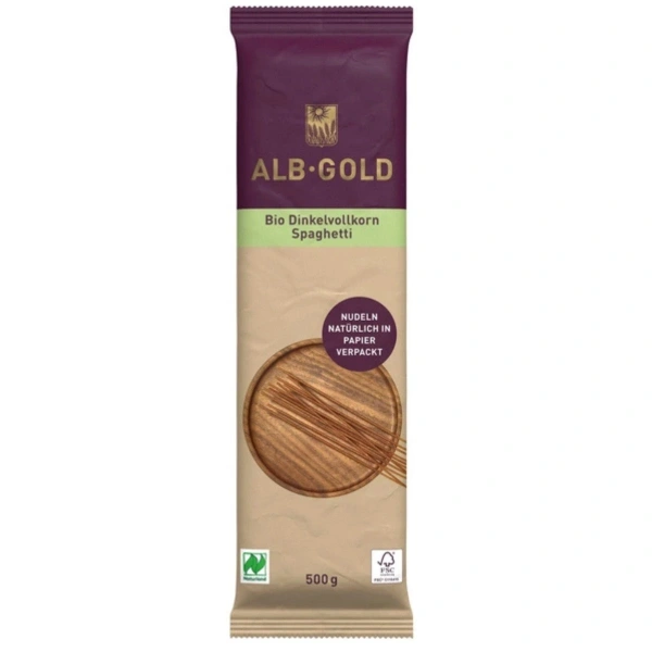 Alb Gold Makaron (Orkiszowy Razowy) Spaghetti BIO 500 g