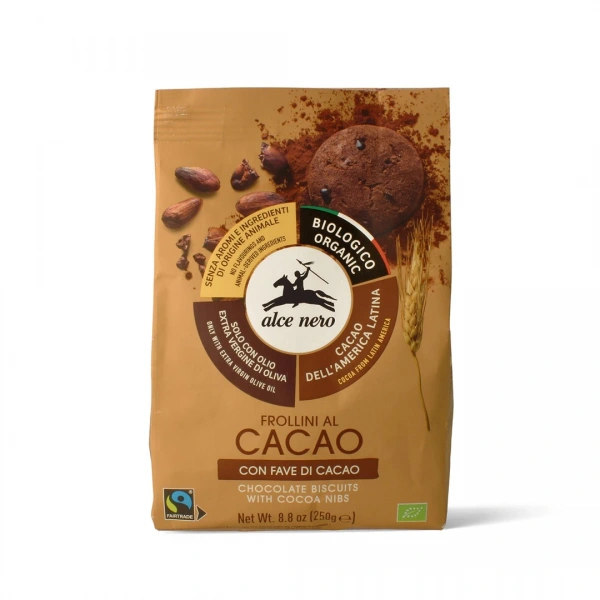 Alce nero ciastka kakaowe z ziarnami kakao fair trade bio 250 g