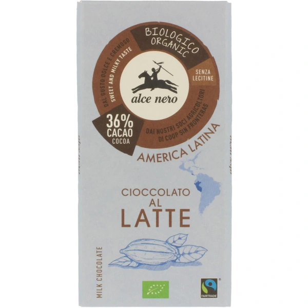 Alce nero czekolada mleczna fair trade bio 100 g