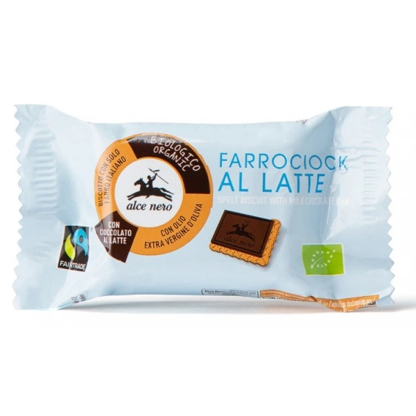 Alce nero herbatniki orkiszowe z mleczną czekoladą fair trade bio 28 g
