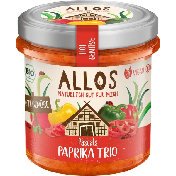 Allos pasta warzywna z trzema rodzajami papryki bezglutenowa bio 135 g