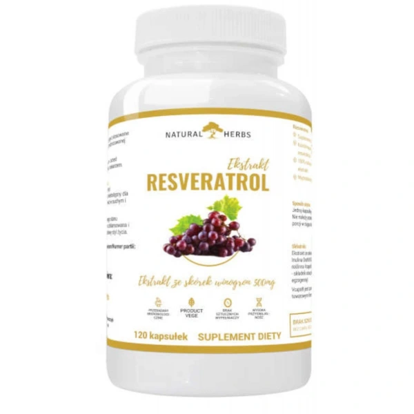 Altopharma Natural Herbs Resveratrol Ekstrakt 500mg 120 kapsułek