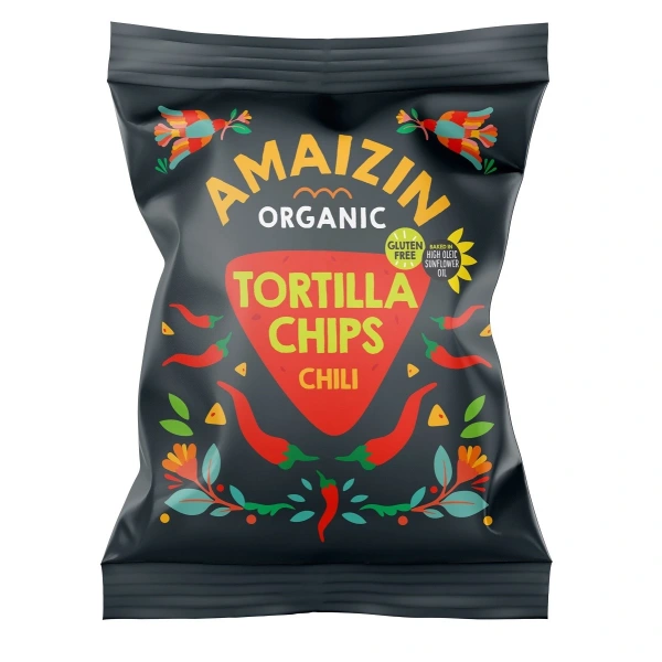 Amaizin chipsy tortilla kukurydziane chili bezglutenowe bio 75 g