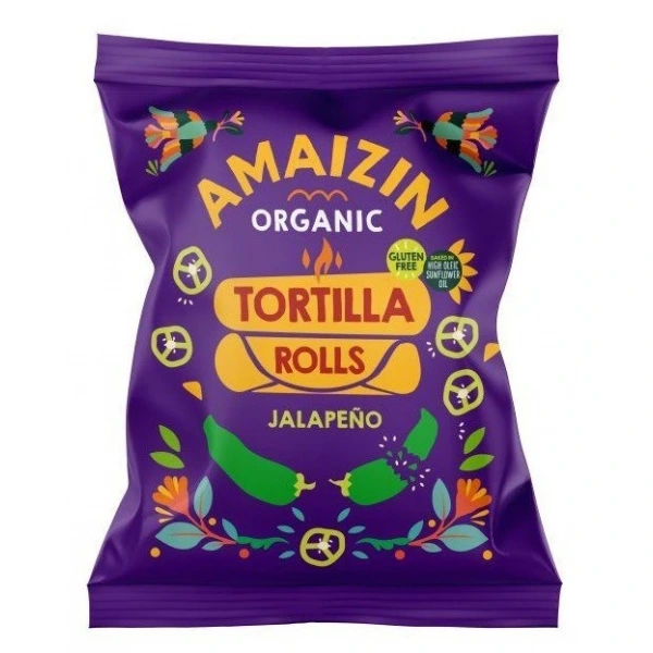 Amaizin chipsy tortilla kukurydziane o smaku jalapeno bezglutenowe bio 100 g