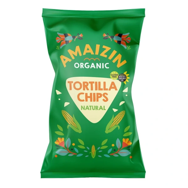 Amaizin chipsy tortilla kukurydziane solone bezglutenowe bio 150 g