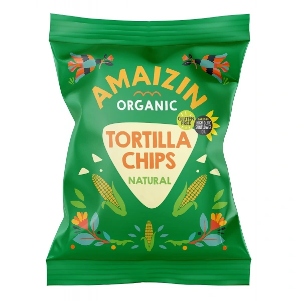 Amaizin chipsy tortilla kukurydziane solone bezglutenowe bio 75 g
