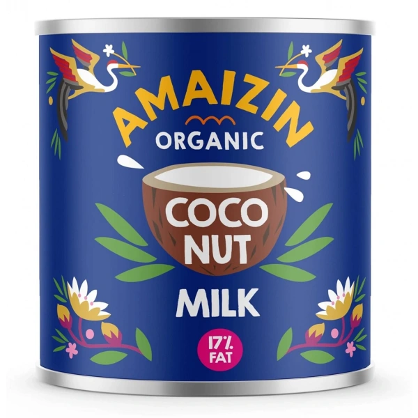 Amaizin coconut milk  napój kokosowy bez gumy guar (17 % tłuszczu) bio 200 ml (puszka)