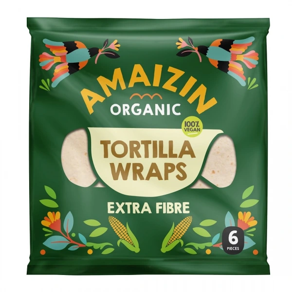 Amaizin tortilla wraps z otrębami (źródło błonnika pokarmowego) bio (6 szt.) 240 g