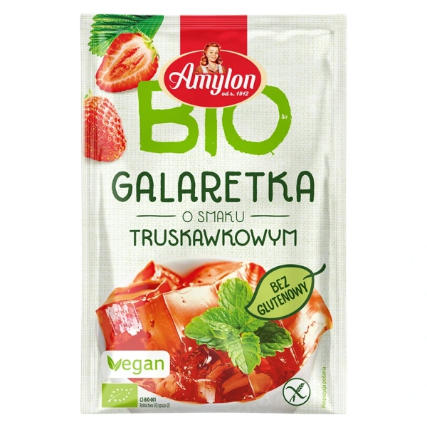 Amylon galaretka z agarem o smaku truskawkowym bezglutenowa bio 40 g