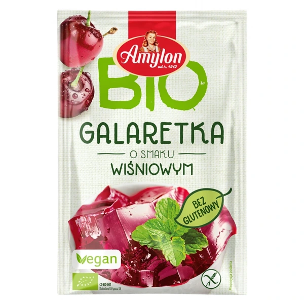 Amylon galaretka z agarem o smaku wiśniowym bezglutenowa bio 40 g