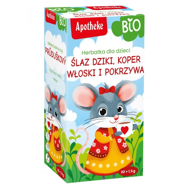 Apotheke herbatka dla dzieci  ślaz dziki, koper włoski i pokrzywa bio (20 x 1,5 g) 30 g