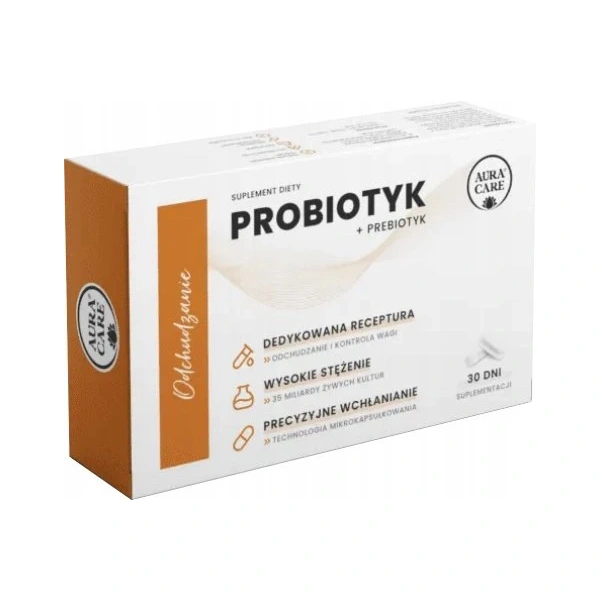 Aura Care Odchudzanie Probiotyk + Prebiotyk 35 mld CFU 30 kapsułek