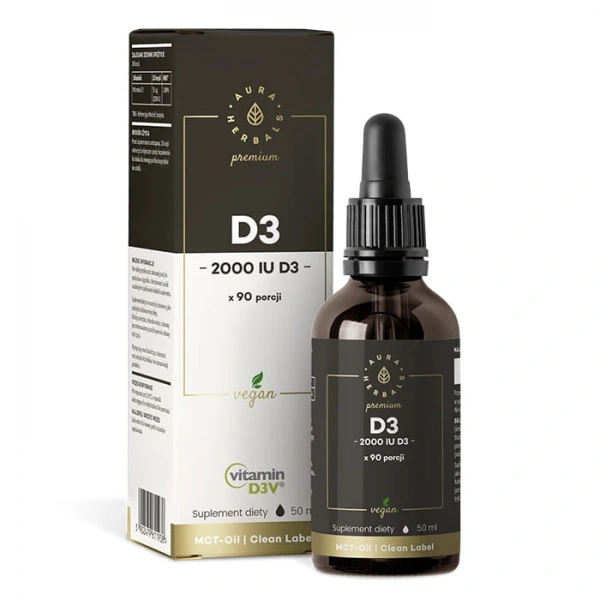 Aura Herbals Witamina D3 2000 IU PREMIUM Vegan D3V (50 ml)