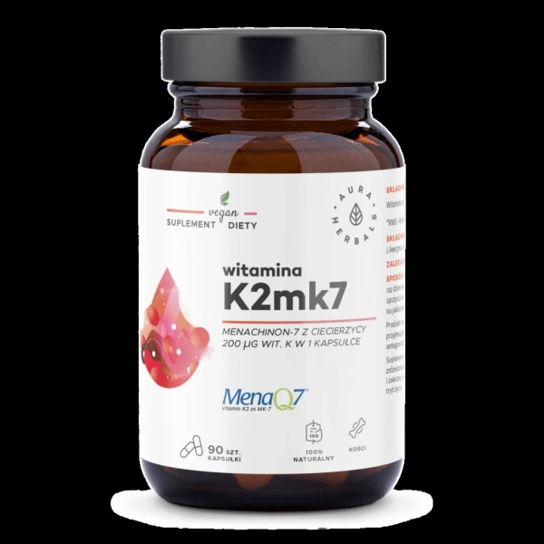 Aura Herbals Witamina K2MK7 MenaQ7® 200 μg 90 kapsułek