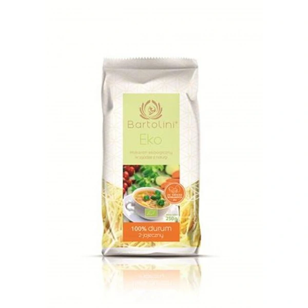 BARTOLINI Makaron durum 2-jajeczny krajanka średnia BIO 250 g