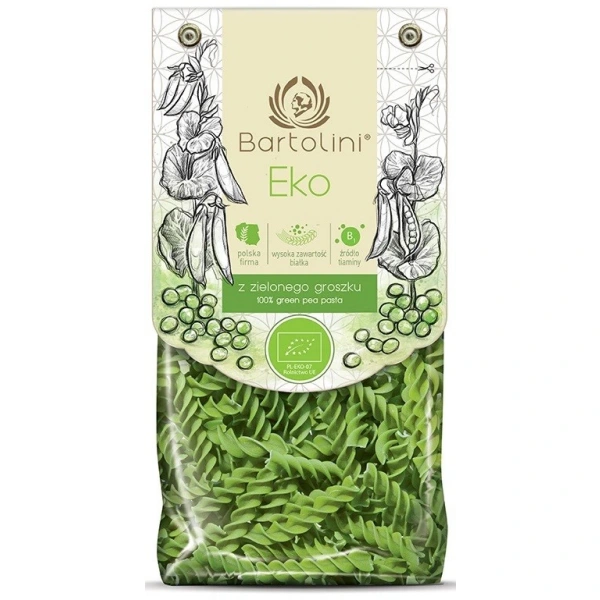 BARTOLINI Makaron z zielonego groszku świderek BIO 250g