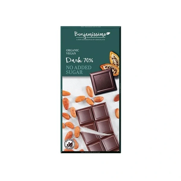 BIOBENJAMIN Czekolada wegańska 70% bez dodatku cukru BIO 70 g