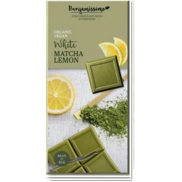 BIOBENJAMIN Czekolada wegańska biała z matcha i cytryną BEZGL. BIO 70 g