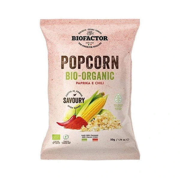 BIOFACTOR Popcorn papryka-chili BEZGL. BIO 50 g