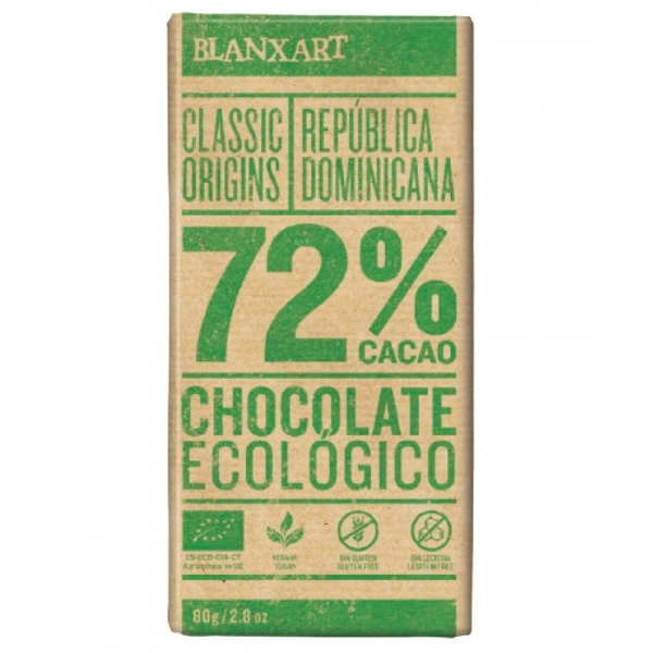 BLANXART Czekolada gorzka 72% Dominikana BEZGL. BIO 80 g