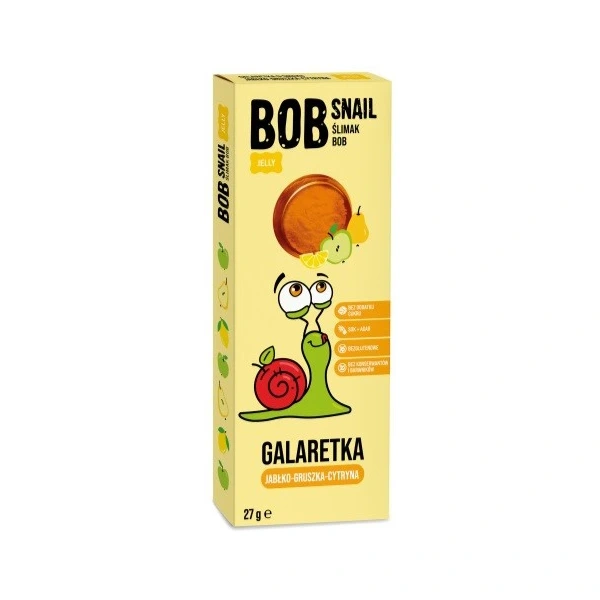 BOB SNAIL Przekąska galaretka jabłko gruszka cytryna 27g