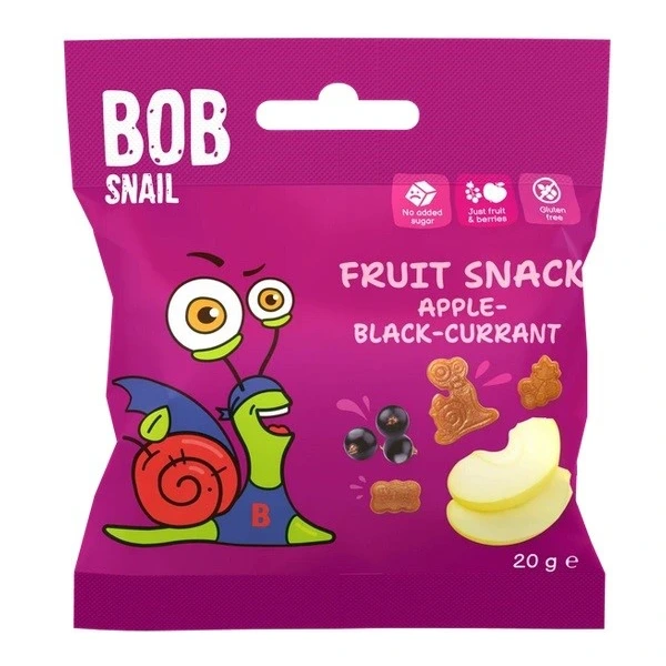 BOB SNAIL Przekąska jabłko czarna porzeczka 20g