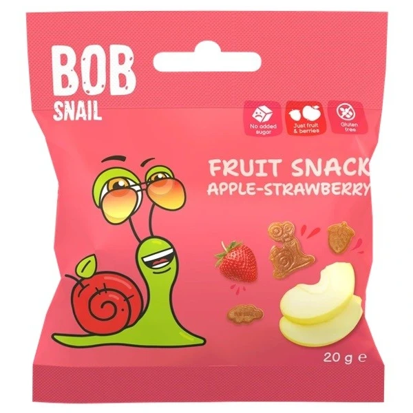 BOB SNAIL Przekąska jabłko truskawka 20g