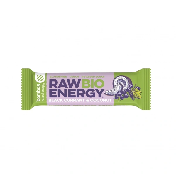 BOMBUS BIO Baton RAW ENERGY BIO czarna porzeczka-kokos BEZGL. BIO 50 g