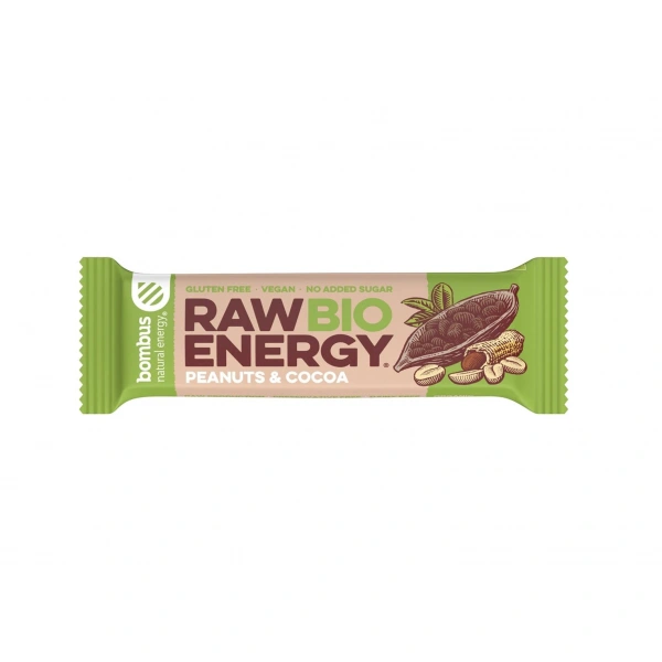 BOMBUS BIO Baton RAW ENERGY BIO orzech ziemny-kakao BEZGL. BIO 50 g