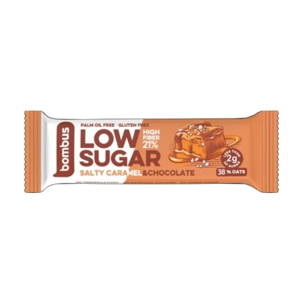 BOMBUS Baton Low Sugar słony karmel- czekolada BEZGL. 40 g