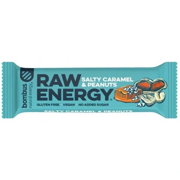 BOMBUS Baton RAW ENERGY słony karmel – orzech ziemny BEZGL. 50g